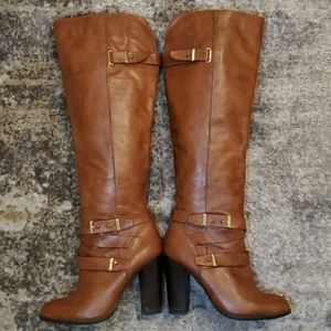 Aldo cognac knee high boots.